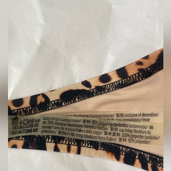 NWOT VS Leopard Print Strapless Bathing Suit Top - Picture 3 of 5